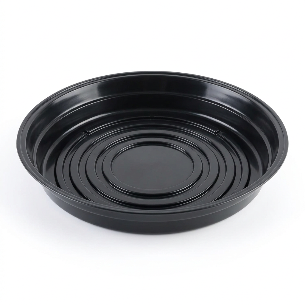 Round black watering saucer