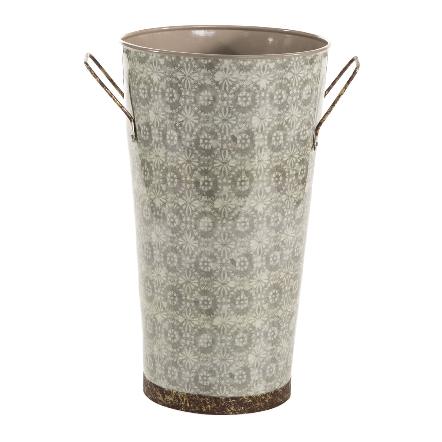 Cottage Floral Vintage Garden 8x14 Florist Bucket Metal