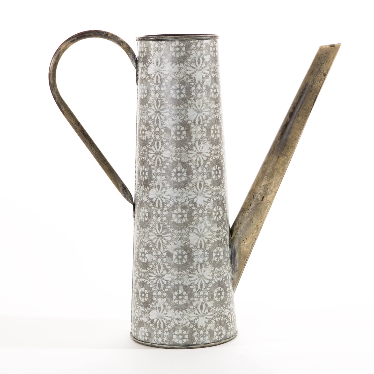 Cottage Vintage French Watering Can 16x6 Galvanized Metal