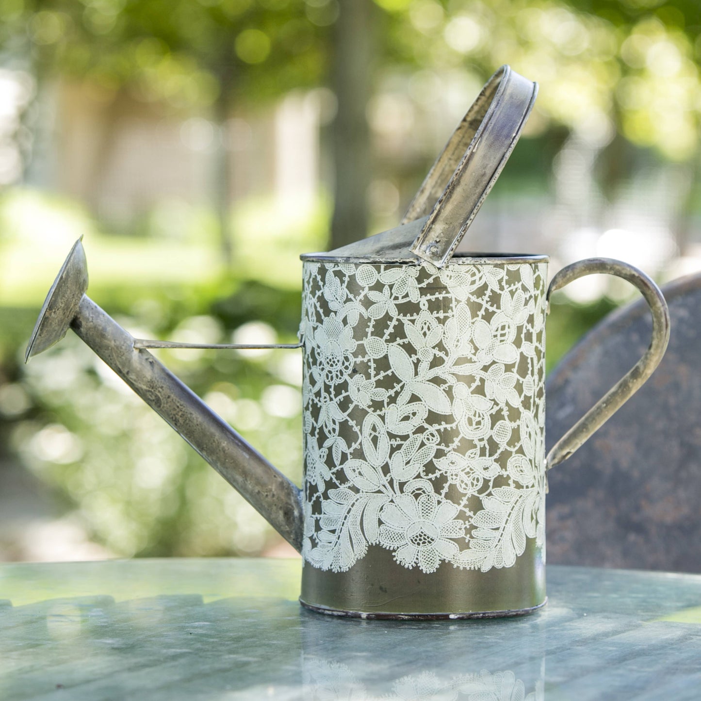 Cottage Floral Vintage Garden Watering Can Metal