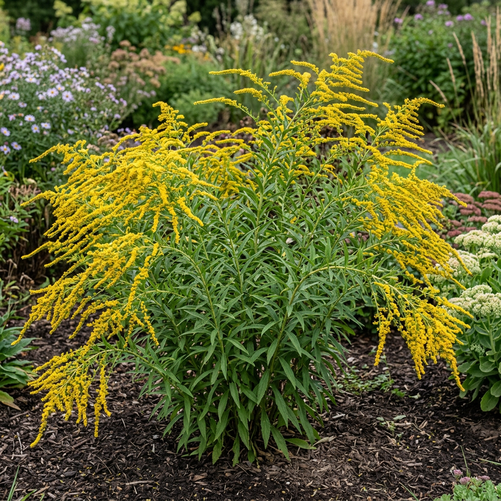 Established ‘Fireworks’ goldenrod after approximately three years in a garden