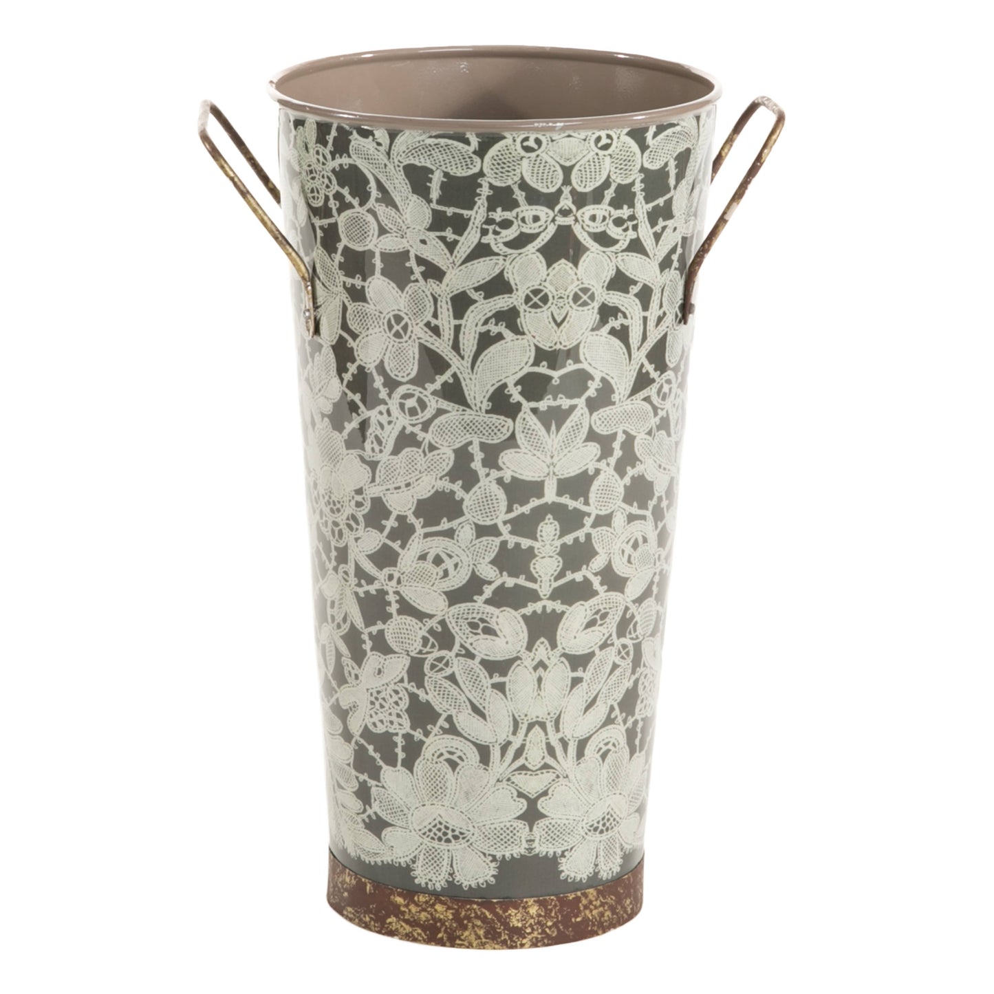 Cottage Floral Vintage Garden 7x12 Florist Bucket Metal
