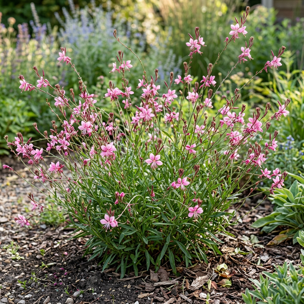 Gaura ‘Monarch Pink’ established in a garden