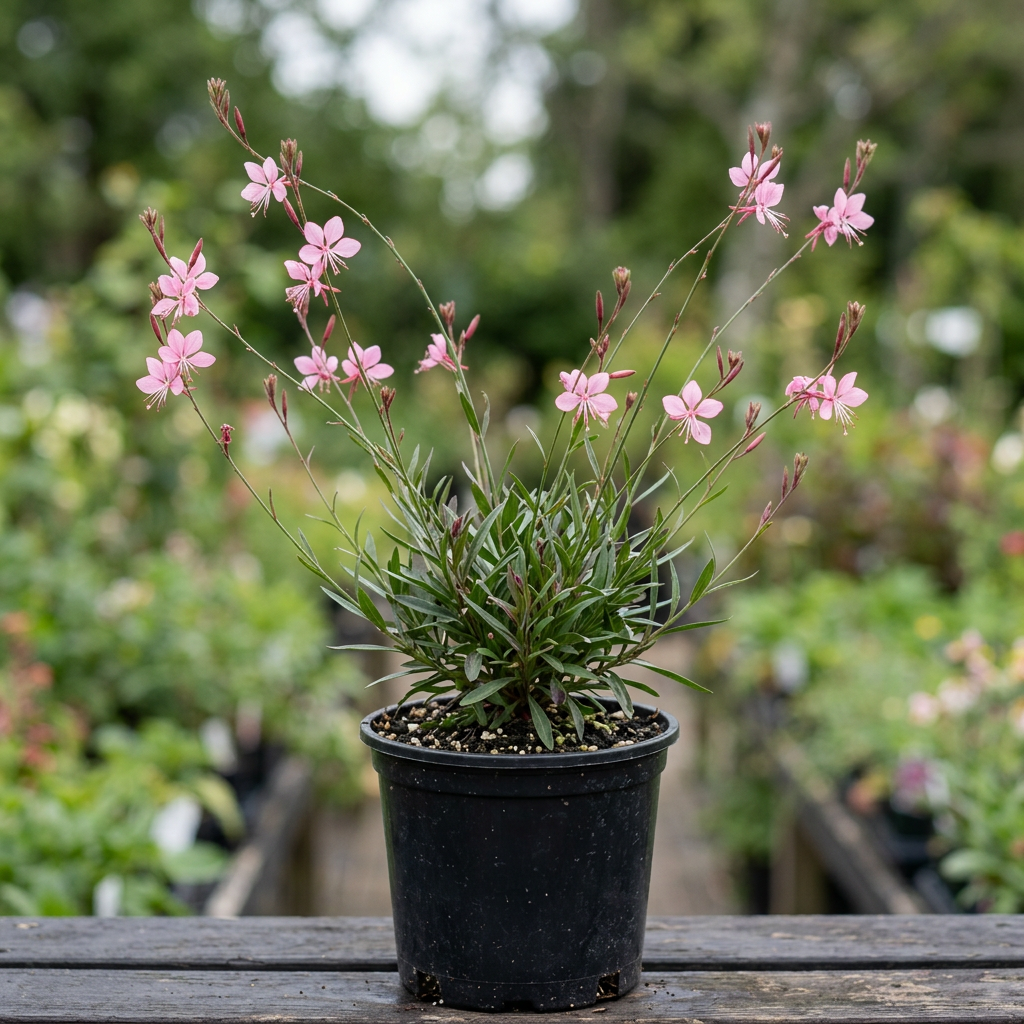 Gaura ‘Monarch Pink’ in a gallon nursery pot