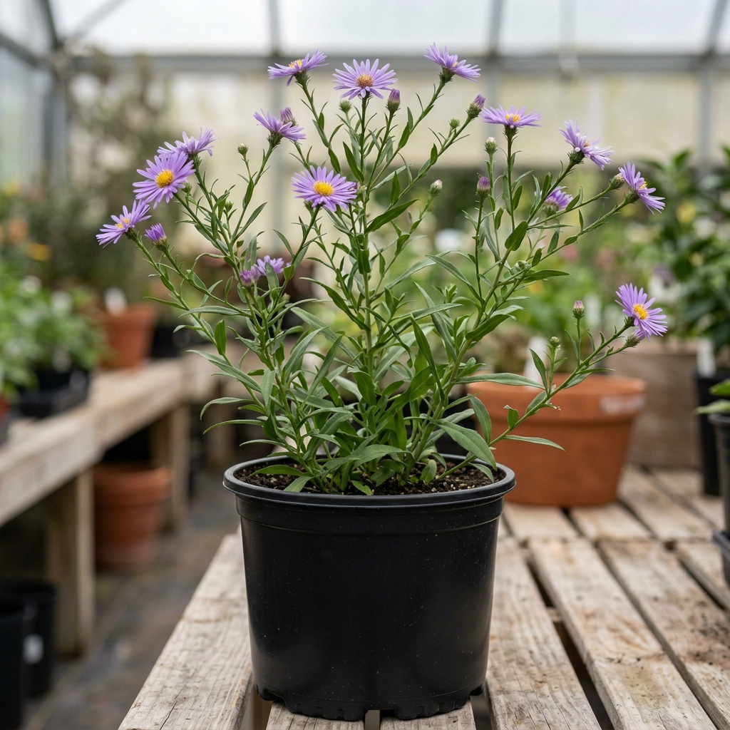 New York aster with a larger 1-gallon nursery pot
